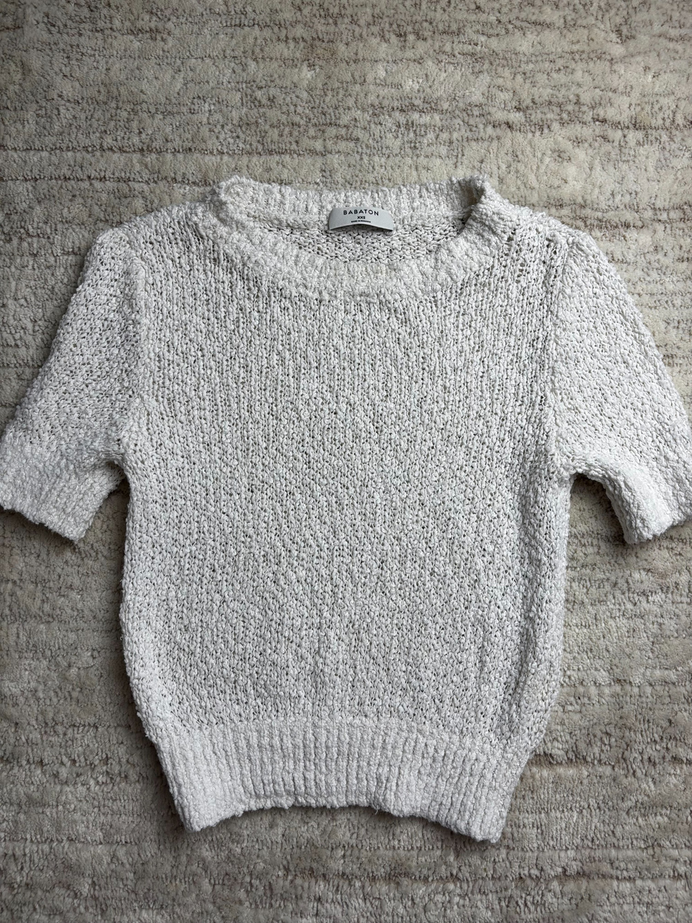 Aritzia Babaton Knit Sweater Top Textured White XXS
